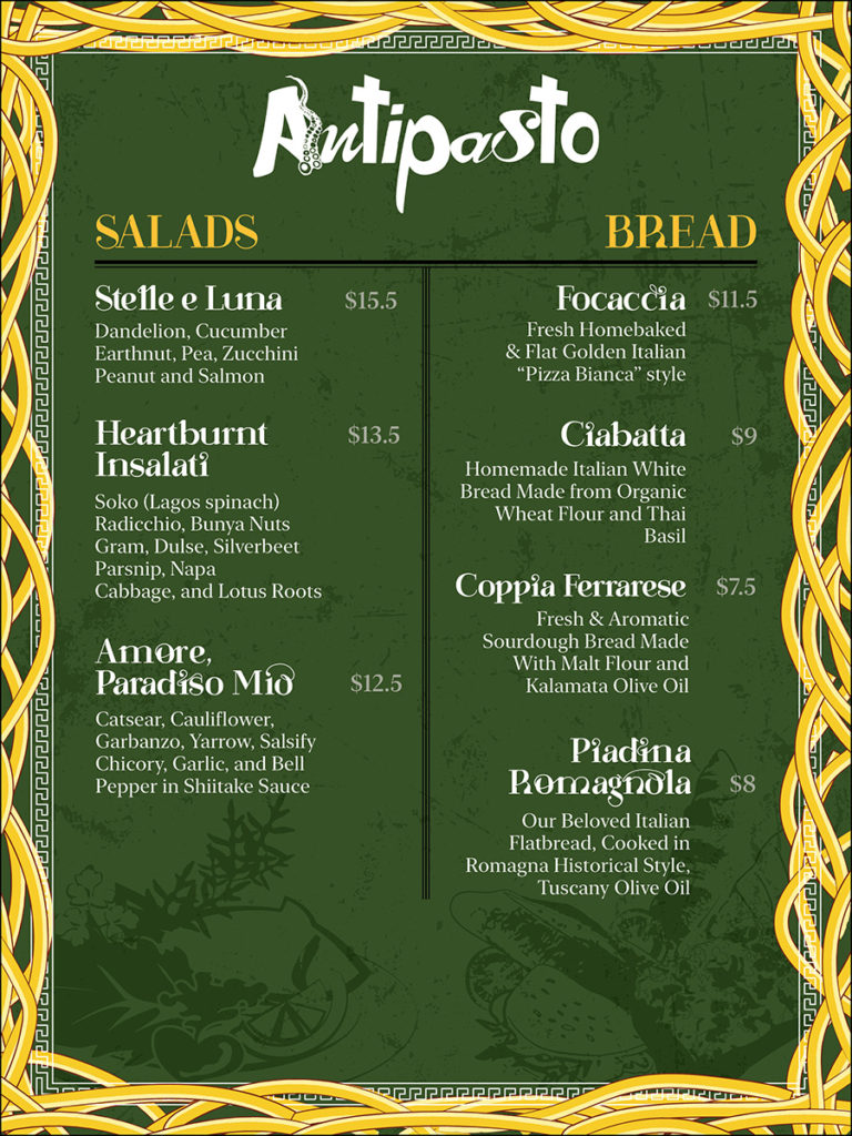 Basiliziosa - Italian Restaurant Menu